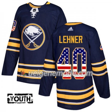 Kinder Eishockey Buffalo Sabres Trikot Robin Lehner 40 Adidas 2017-2018 Marineblau USA Flag Fashion Authentic